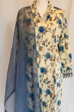 COTTON KURTA SET WITH PATIALA PANT AND DUPATTA