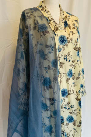 COTTON KURTA SET WITH PATIALA PANT AND DUPATTA