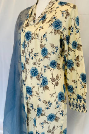 COTTON KURTA SET WITH PATIALA PANT AND DUPATTA